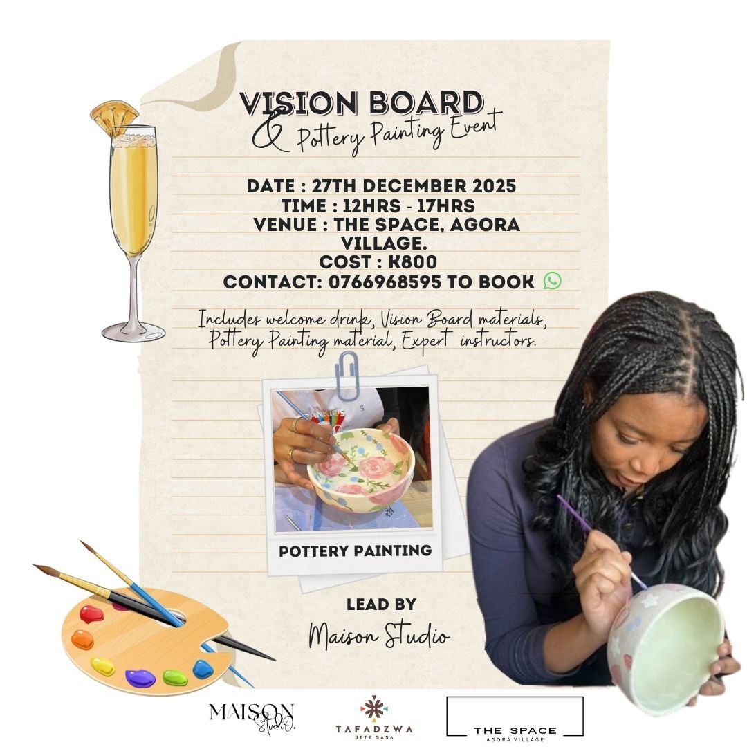 Vision Board and Pottery Painting Event