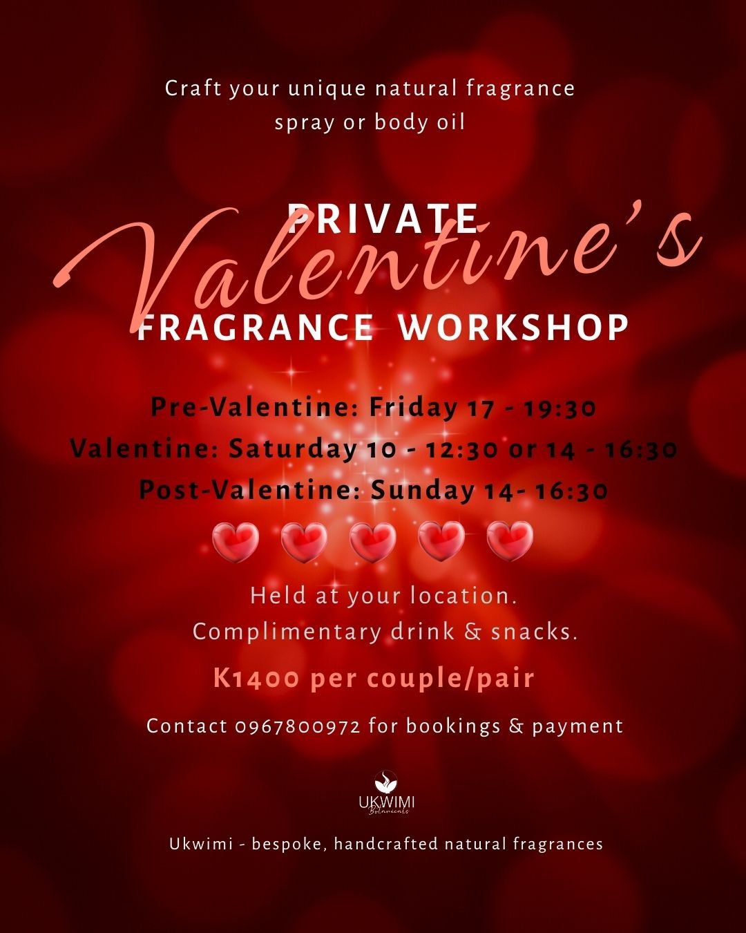 Private Valentines Frangrance Workshop